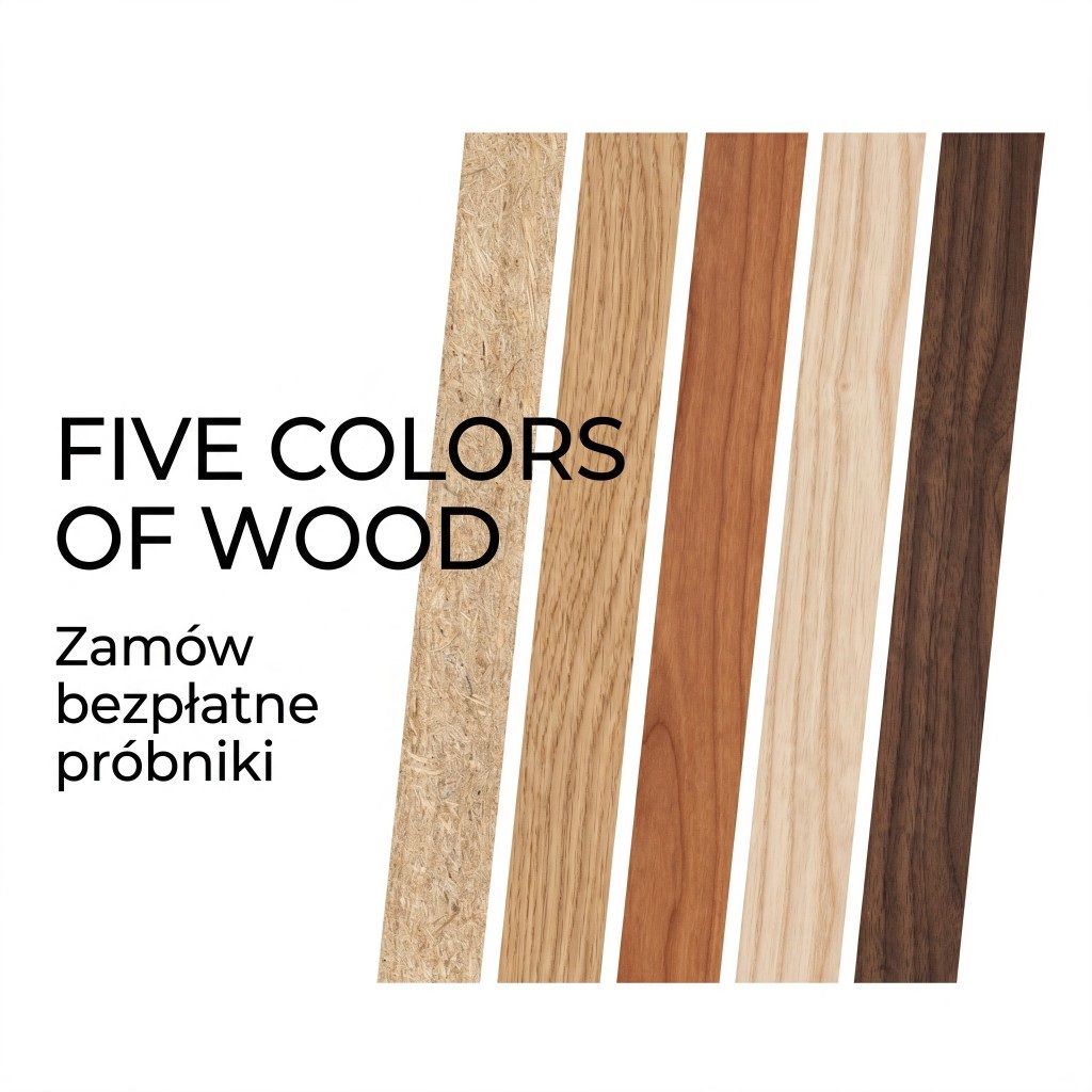 Five Colors of Wood — pięć naturalnych odcieni drewna, zamów bezpłatne próbniki materiałów